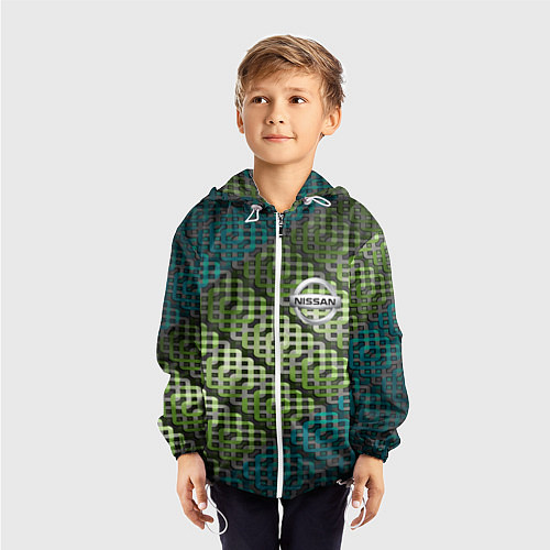 Детская ветровка Nissan авто текстура узор / 3D-Белый – фото 3