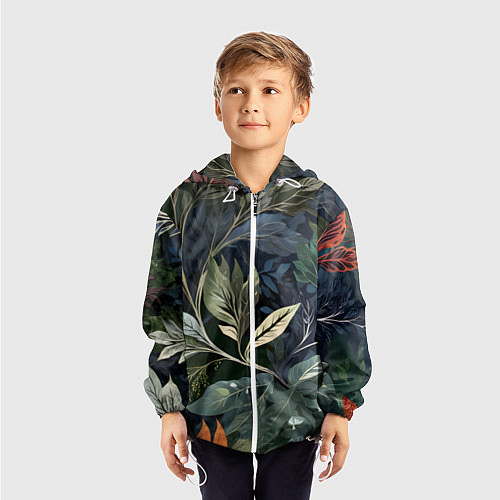 Детская ветровка Объемные листья / 3D-Белый – фото 3
