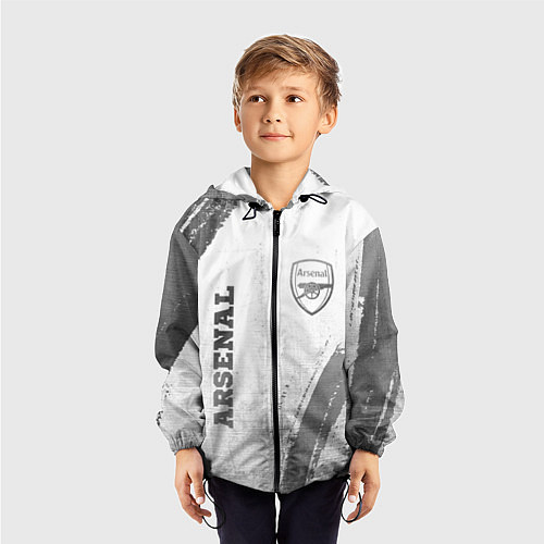 Детская ветровка Arsenal - white gradient вертикально / 3D-Черный – фото 3