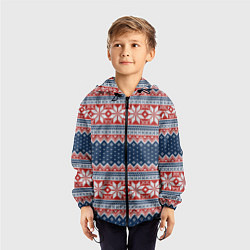 Ветровка с капюшоном детская Knitted Pattern, цвет: 3D-черный — фото 2