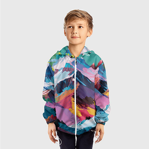 Детская ветровка Горы краски / 3D-Белый – фото 3