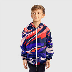 Ветровка с капюшоном детская Абстракция разводов разноцветная, цвет: 3D-белый — фото 2