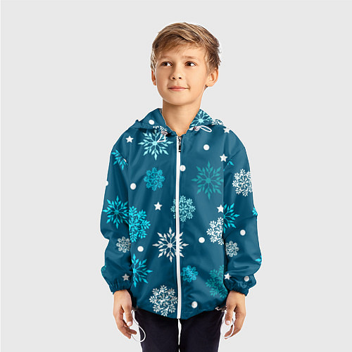Детская ветровка Резные снежинки / 3D-Белый – фото 3