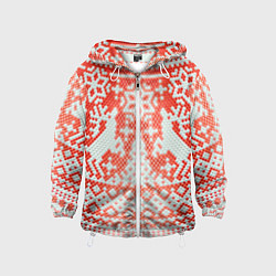 Ветровка с капюшоном детская Новогодняя шкура змеи, цвет: 3D-белый