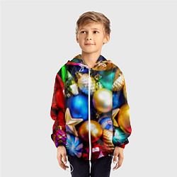 Ветровка с капюшоном детская Новогодние украшения, цвет: 3D-белый — фото 2