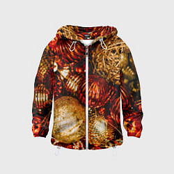 Ветровка с капюшоном детская Новогоднее ёлочное украшение, цвет: 3D-белый