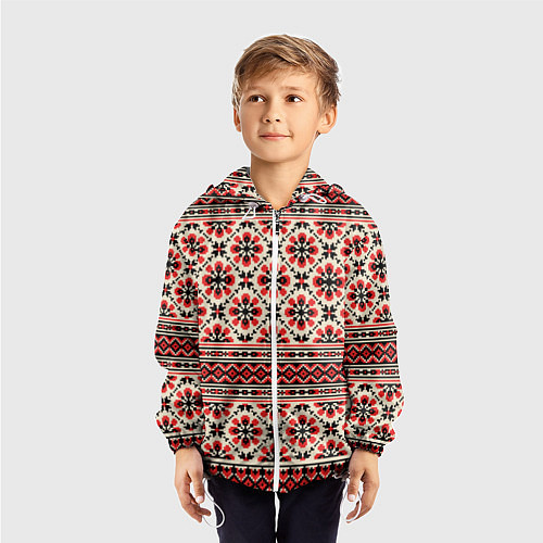 Детская ветровка Славянская обережная вышивка / 3D-Белый – фото 3