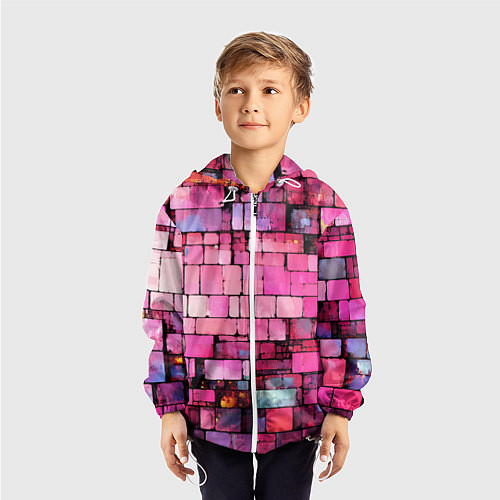 Детская ветровка Pink bricks / 3D-Белый – фото 3