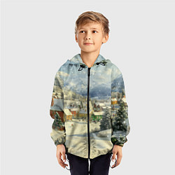 Ветровка с капюшоном детская Дух рождества, цвет: 3D-черный — фото 2