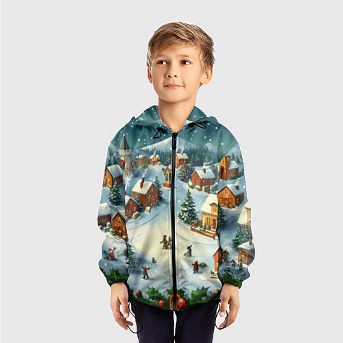 Детская ветровка Каникулы нового года / 3D-Черный – фото 3