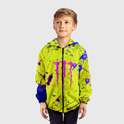 Ветровка с капюшоном детская Monster energy краски, цвет: 3D-черный — фото 2
