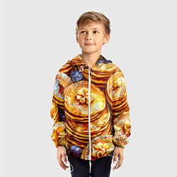 Ветровка с капюшоном детская Блинчики, цвет: 3D-белый — фото 2