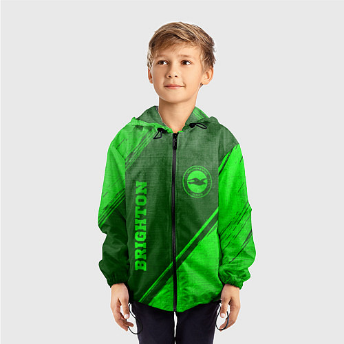 Детская ветровка Brighton - green gradient вертикально / 3D-Черный – фото 3