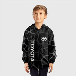 Ветровка с капюшоном детская Toyota - монохромный аква, цвет: 3D-черный — фото 2