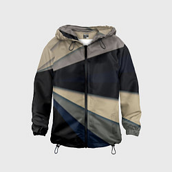 Ветровка с капюшоном детская Фрактальные линии - темный, цвет: 3D-черный