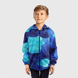 Ветровка с капюшоном детская Камуфляж в синих оттенках, цвет: 3D-черный — фото 2