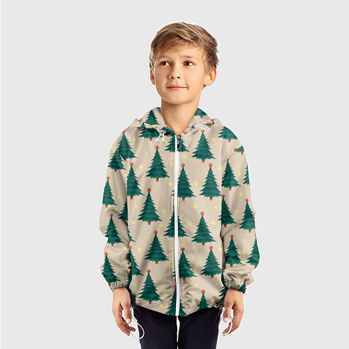 Детская ветровка Новогодняя ель / 3D-Белый – фото 3