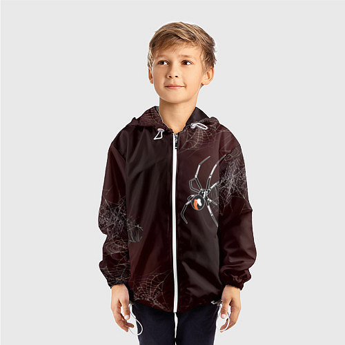 Детская ветровка Паук тарантул на паутине / 3D-Белый – фото 3