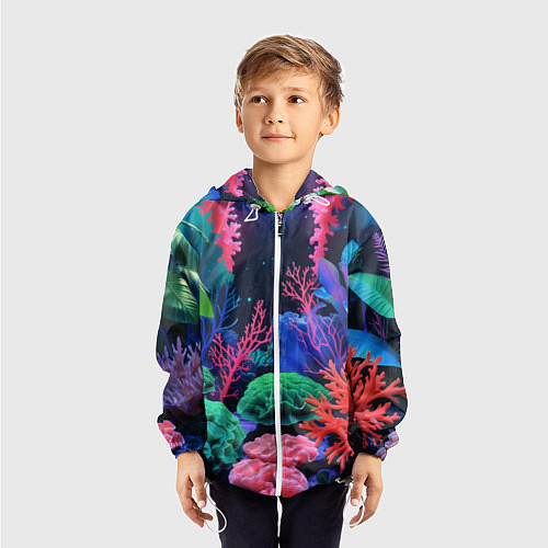 Детская ветровка Подводный мир с кораллами / 3D-Белый – фото 3