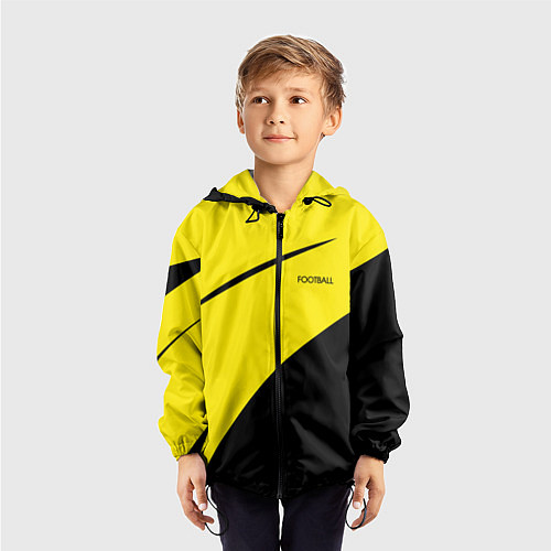Детская ветровка Football жёлто-чёрный двуцветный / 3D-Черный – фото 3