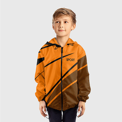Детская ветровка Sport оранжевый с чёрным точечный / 3D-Черный – фото 3