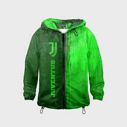 Ветровка с капюшоном детская Juventus - green gradient по-вертикали, цвет: 3D-черный
