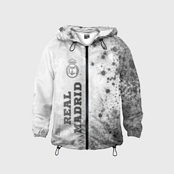 Ветровка с капюшоном детская Real Madrid - white gradient по-вертикали, цвет: 3D-черный