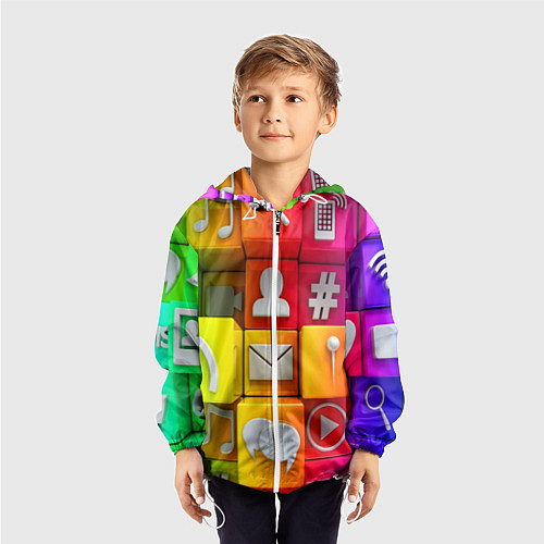 Детская ветровка Square / 3D-Белый – фото 3