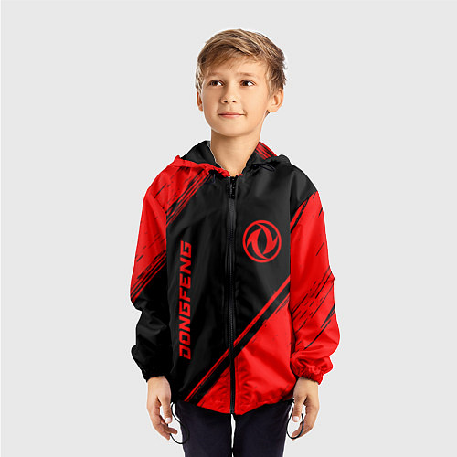 Детская ветровка Dongfeng - red gradient вертикально / 3D-Черный – фото 3