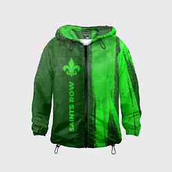 Ветровка с капюшоном детская Saints Row - green gradient по-вертикали, цвет: 3D-черный