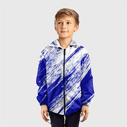 Ветровка с капюшоном детская The color is white and blue, цвет: 3D-черный — фото 2