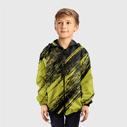 Ветровка с капюшоном детская The color is black and yellow, цвет: 3D-черный — фото 2