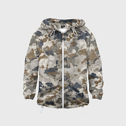 Ветровка с капюшоном детская Светлый камуфляж, цвет: 3D-белый