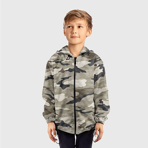 Детская ветровка Песочный камуфляж / 3D-Черный – фото 3