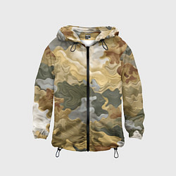 Ветровка с капюшоном детская Золотистый камуфляж, цвет: 3D-черный