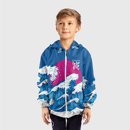 Детская ветровка Корпус бойни демонов - Kisatsutai / 3D-Белый – фото 3