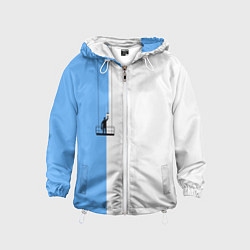 Ветровка с капюшоном детская Моляр красит стену, цвет: 3D-белый