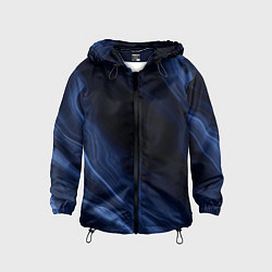 Ветровка с капюшоном детская Тёмный синий абстракция дымчатый, цвет: 3D-черный