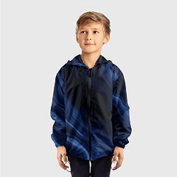 Ветровка с капюшоном детская Тёмный синий абстракция дымчатый, цвет: 3D-черный — фото 2