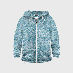 Ветровка с капюшоном детская Бело-синий текстурный, цвет: 3D-белый
