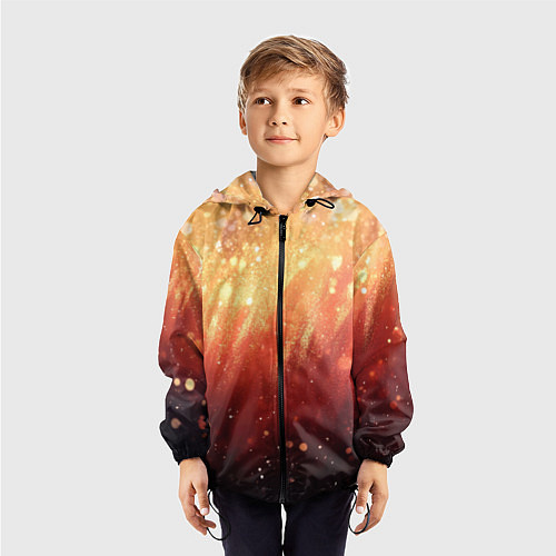 Детская ветровка Желто-красная текстура блестящая / 3D-Черный – фото 3