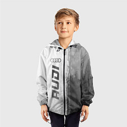 Ветровка с капюшоном детская Audi - white gradient по-вертикали, цвет: 3D-черный — фото 2