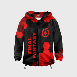 Ветровка с капюшоном детская Final Fantasy - red gradient вертикально, цвет: 3D-черный
