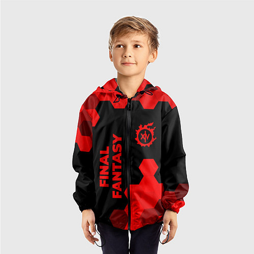 Детская ветровка Final Fantasy - red gradient вертикально / 3D-Черный – фото 3