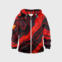 Ветровка с капюшоном детская Срез магматической породы, цвет: 3D-белый