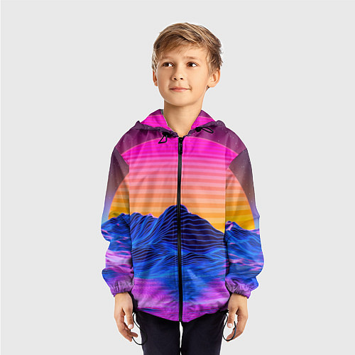 Детская ветровка Неоновый закат / 3D-Черный – фото 3