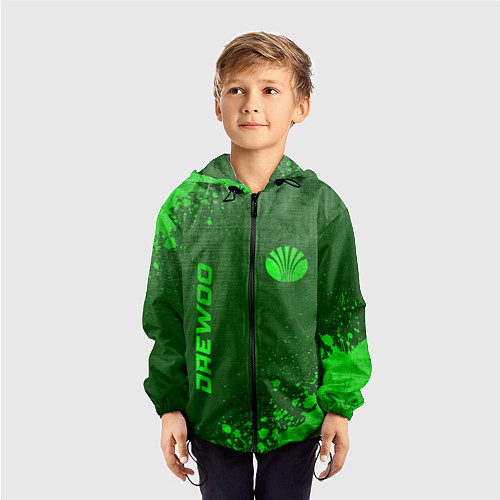 Детская ветровка Daewoo - green gradient вертикально / 3D-Черный – фото 3