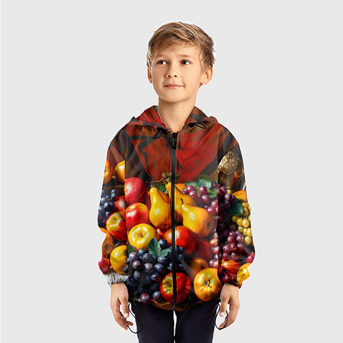 Детская ветровка Фруктовый натюрморт / 3D-Черный – фото 3