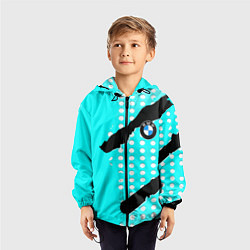 Ветровка с капюшоном детская BMW sport краски, цвет: 3D-черный — фото 2