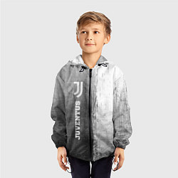 Ветровка с капюшоном детская Juventus - grey gradient по-вертикали, цвет: 3D-черный — фото 2